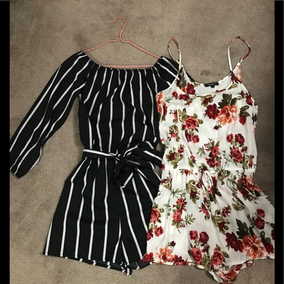 Pants - Romper lot! off shoulder, floral spaghetti strap
